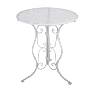 Set mobilier gradina masa, 2 scaune fier alb II Ø 60x70 cm / 50x40x93 cm (2)