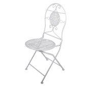 Set mobilier gradina masa, 2 scaune fier alb II Ø 60x70 cm / 50x40x93 cm (2)