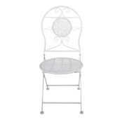 Set mobilier gradina masa, 2 scaune fier alb II Ø 60x70 cm / 50x40x93 cm (2)