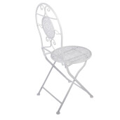Set mobilier gradina masa, 2 scaune fier alb II Ø 60x70 cm / 50x40x93 cm (2)