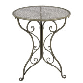 Set mobilier gradina masa, 2 scaune fier verde Ø 60x70 cm / 50x40x93 cm (2)