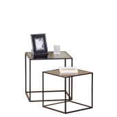 Set 2 masute sticla  fier 40 x 40 x 40, 50 x 50 x 50 cm