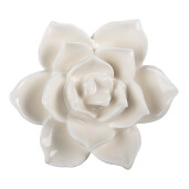 Set 2 butoni mobilier ceramica alba Floare Ø 5x4 cm