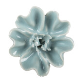 Set 2 butoni mobilier ceramica albastra Floare Ø 5x3 cm