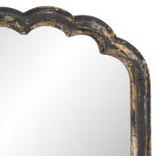 Oglinda perete lemn negru auriu 66x4x51 cm