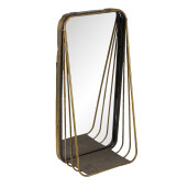 Oglinda perete metal auriu 19x11x39 cm 