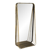 Oglinda perete metal auriu 29x11x59 cm 