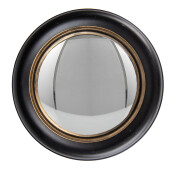 Oglinda perete lemn negru auriu 32x3 cm