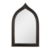 Oglinda perete polirasina neagra aurie 17x2x26 cm
