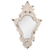 Oglinda perete polirasina alba maro vintage 27x5x42 cm