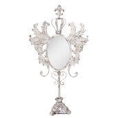 Oglinda masa metal alb vintage 37x14x68 cm