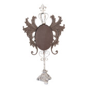 Oglinda masa metal alb vintage 37x14x68 cm