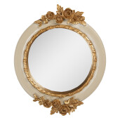 Oglinda perete polirasina bej aurie 14x2x16 cm