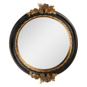 Oglinda perete polirasina neagra aurie 17x2x20 cm