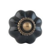 Set 4 butoni mobila ceramica neagra 3x8 cm