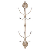 Cuier perete fier bej vintage ceramica alba 28x22x100 cm