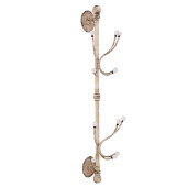 Cuier perete fier bej vintage ceramica alba 28x22x100 cm