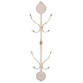 Cuier perete fier bej vintage ceramica alba 28x22x100 cm