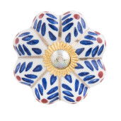 Set 2 butoni mobilier ceramica metal auriu Ø 4x3 cm