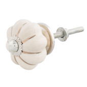 Set 2 butoni mobilier ceramica bej aurie Ø 4x3 cm