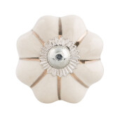 Set 2 butoni mobilier ceramica bej aurie Ø 4x3 cm