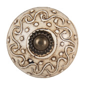 Set 2 butoni mobilier fier ceramica maro 4x4 cm