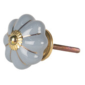 Buton mobilier ceramica gri metal auriu Ø 4x4 cm