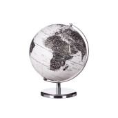Glob Pamantesc decorativ alb argintiu negru 28 x 34 cm