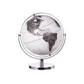 Glob Pamantesc decorativ alb argintiu negru 29 x 34 cm