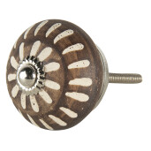 Buton mobilier ceramica maro 4x3 cm / S3 cm