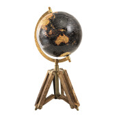 Glob pamantesc decorativ negru auriu 18x16x26 cm