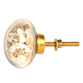 Buton mobilier sticla maro 4x4 cm