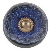 Set 2 butoni mobilier ceramica albastra 4cm