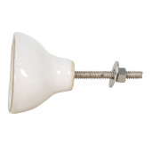 Buton mobilier ceramica alba aurie 4x4x7 cm