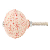 Buton mobilier ceramica crem rosie 4x3 cm