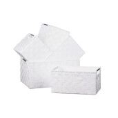 Set 5 cosuri depozitare albe 32x21x16 cm, 34x23x17 cm, 36x25x18 cm, 37x27x19 cm, 40x29x20 cm
