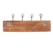 Cuier perete lemn ceramica 45x11x17 cm