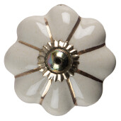 Set 2 butoni mobilier ceramica bej aurie metal auriu Ø 4x3 cm