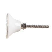 Buton mobilier ceramica alba albastra aurie 4x3,7 cm