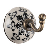 Cuier perete ceramica alba neagra fier cupru Ø 6 x7 cm