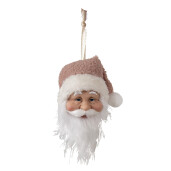 Ornament brad Mos Craciun roz alb 10x9x28 cm