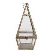Felinar fier maro antichizat 19x19x45 cm