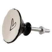 Set 4 butoni mobilier ceramica neagra bej 4x3/6 cm