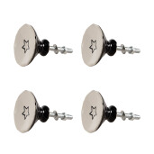 Set 4 butoni mobilier ceramica neagra bej Steluta 4x3/6 cm