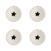 Set 4 butoni mobilier ceramica neagra bej Stelute 4x3/6 cm
