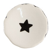 Set 4 butoni mobilier ceramica neagra bej Stelute 4x3/6 cm