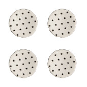 Set 4 butoni mobilier ceramica bej neagra Stelute 4x3/6 cm