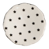 Set 4 butoni mobilier ceramica bej neagra Stelute 4x3/6 cm