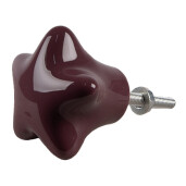 Set 4 butoni mobilier ceramica violet Stelute 4x3/6 cm