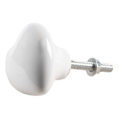 Set 4 butoni mobilier ceramica alba Inimioare 4x3/6 cm